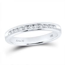 Load image into Gallery viewer, 14K White Gold Round Diamond Women's Slender Wedding Band 1/4 Cttw - Splendid Jewellery