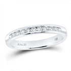 14K White Gold Round Diamond Women's Slender Wedding Band 1/4 Cttw - Splendid Jewellery