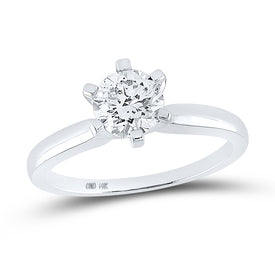 14K White Gold Round Diamond Women's Solitaire Bridal Wedding Engagement Ring 1 Cttw - Splendid Jewellery