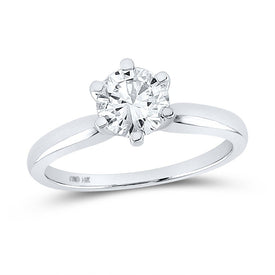 14K White Gold Round Diamond Women's Solitaire Bridal Wedding Engagement Ring 1 Cttw - Splendid Jewellery
