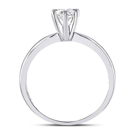 14K White Gold Round Diamond Women's Solitaire Bridal Wedding Engagement Ring 1/2 Cttw - Splendid Jewellery