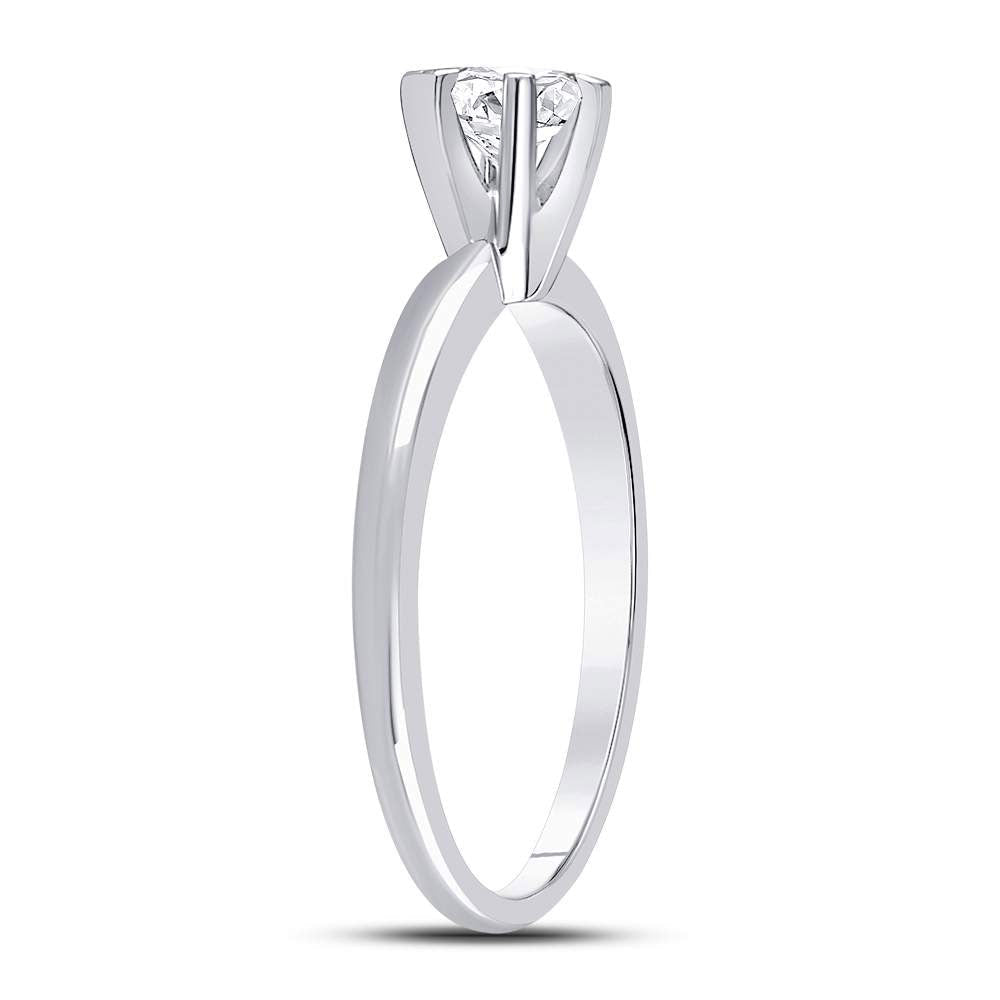 14K White Gold Round Diamond Women's Solitaire Bridal Wedding Engagement Ring 1/2 Cttw - Splendid Jewellery