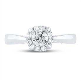 14K White Gold Round Diamond Women's Solitaire Bridal Wedding Engagement Ring 1/2 Cttw - Splendid Jewellery