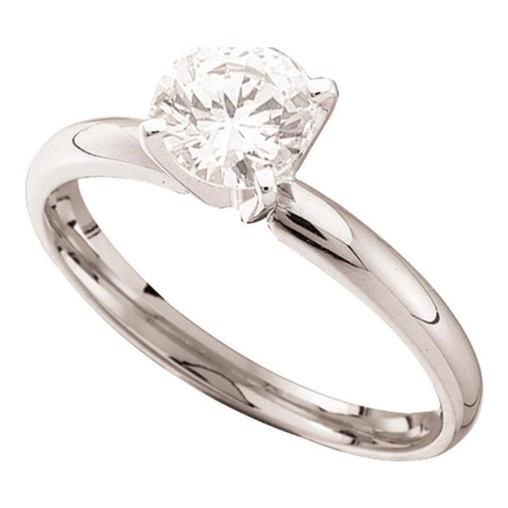 14K White Gold Round Diamond Women's Solitaire Bridal Wedding Engagement Ring 1/2 Cttw - Splendid Jewellery