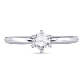 14K White Gold Round Diamond Women's Solitaire Bridal Wedding Engagement Ring 1/2 Cttw - Splendid Jewellery