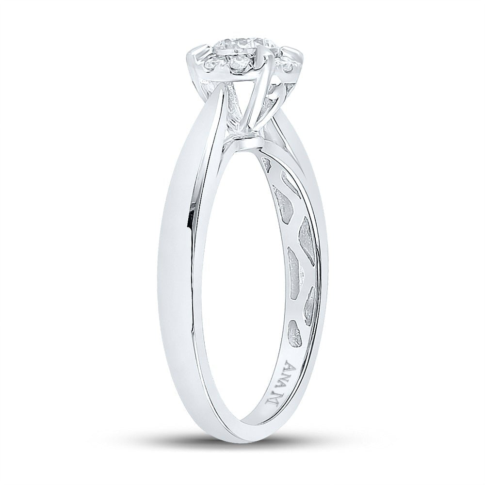 14K White Gold Round Diamond Women's Solitaire Bridal Wedding Engagement Ring 1/2 Cttw - Splendid Jewellery
