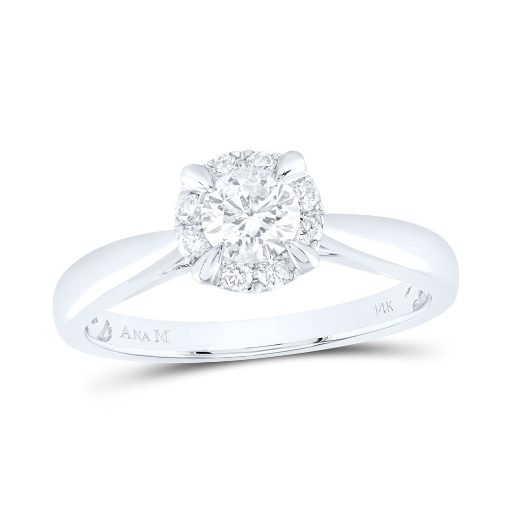 14K White Gold Round Diamond Women's Solitaire Bridal Wedding Engagement Ring 1/2 Cttw - Splendid Jewellery