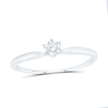 Load image into Gallery viewer, 14K White Gold Round Diamond Women's Solitaire Bridal Wedding Engagement Ring 1/6 Cttw - Splendid Jewellery