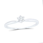 14K White Gold Round Diamond Women's Solitaire Bridal Wedding Engagement Ring 1/6 Cttw - Splendid Jewellery
