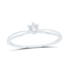 14K White Gold Round Diamond Women's Solitaire Bridal Wedding Engagement Ring 1/6 Cttw - Splendid Jewellery
