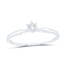 Load image into Gallery viewer, 14K White Gold Round Diamond Women's Solitaire Bridal Wedding Engagement Ring 1/6 Cttw - Splendid Jewellery