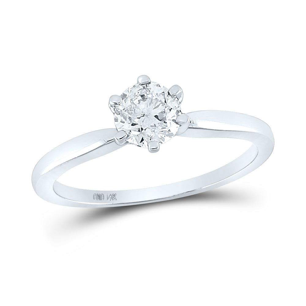 14K White Gold Round Diamond Women's Solitaire Bridal Wedding Engagement Ring 3/4 Cttw - Splendid Jewellery