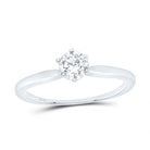 14K White Gold Round Diamond Women's Solitaire Bridal Wedding Engagement Ring 3/8 Cttw - Splendid Jewellery