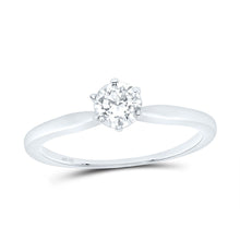 Load image into Gallery viewer, 14K White Gold Round Diamond Women's Solitaire Bridal Wedding Engagement Ring 3/8 Cttw - Splendid Jewellery