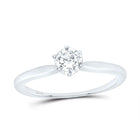 14K White Gold Round Diamond Women's Solitaire Bridal Wedding Engagement Ring 3/8 Cttw - Splendid Jewellery