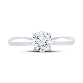 14K White Gold Round Diamond Women's Solitaire Bridal Wedding Engagement Ring (Certified) 1 Cttw - Splendid Jewellery