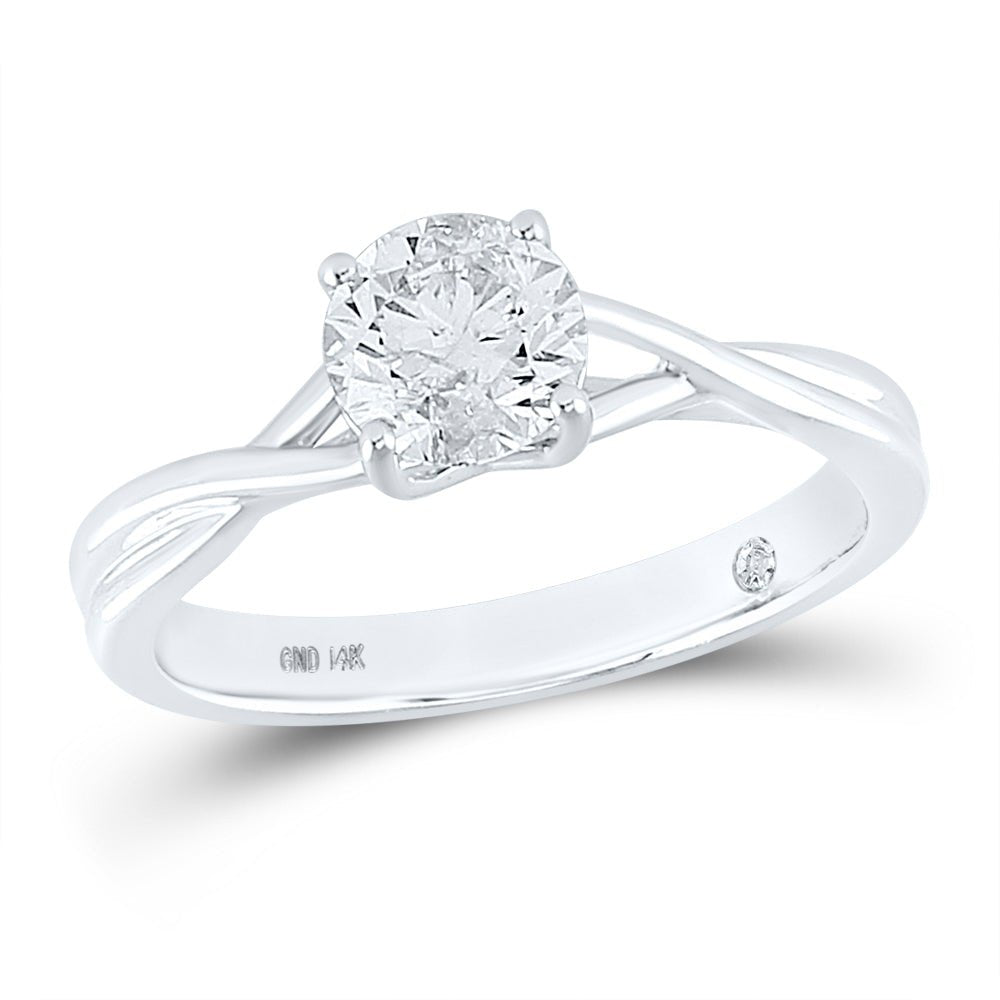 14K White Gold Round Diamond Women's Solitaire Bridal Wedding Engagement Ring (Certified) 1 Cttw - Splendid Jewellery