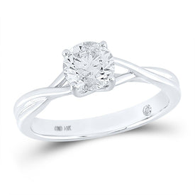 14K White Gold Round Diamond Women's Solitaire Bridal Wedding Engagement Ring (Certified) 1 Cttw - Splendid Jewellery