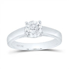 14K White Gold Round Diamond Women's Solitaire Bridal Wedding Engagement Ring (Certified) 1 Cttw - Splendid Jewellery
