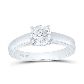 14K White Gold Round Diamond Women's Solitaire Bridal Wedding Engagement Ring (Certified) 1 Cttw - Splendid Jewellery