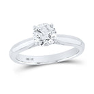 14K White Gold Round Diamond Women's Solitaire Bridal Wedding Engagement Ring (Certified) 1 Cttw - Splendid Jewellery