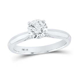 14K White Gold Round Diamond Women's Solitaire Bridal Wedding Engagement Ring (Certified) 1 Cttw - Splendid Jewellery