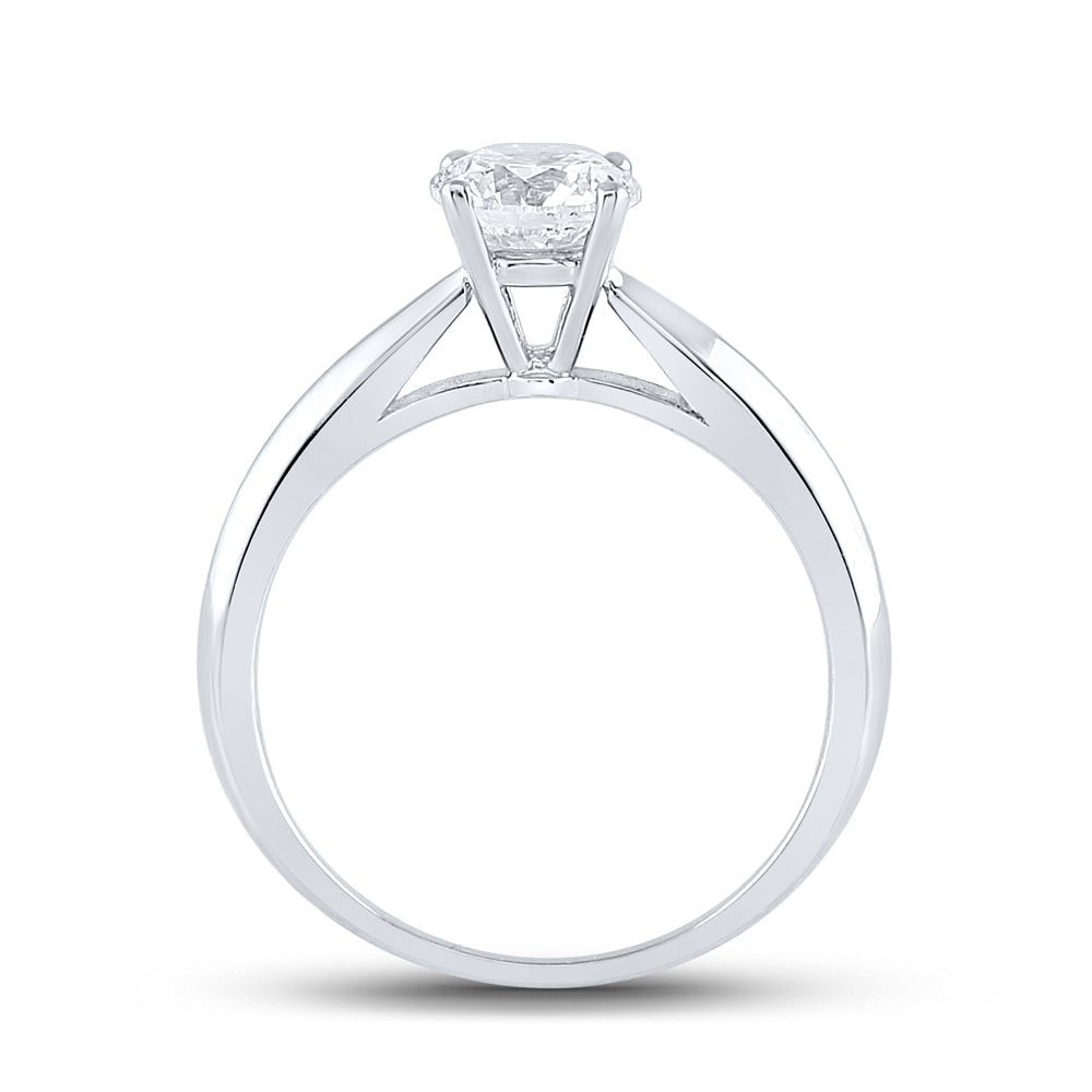 14K White Gold Round Diamond Women's Solitaire Bridal Wedding Engagement Ring (Certified) 1 Cttw - Splendid Jewellery