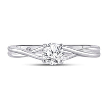 Load image into Gallery viewer, 14K White Gold Round Diamond Women's Solitaire Bridal Wedding Engagement Ring (Certified) 1/2 Cttw - Splendid Jewellery