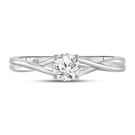 14K White Gold Round Diamond Women's Solitaire Bridal Wedding Engagement Ring (Certified) 1/2 Cttw - Splendid Jewellery