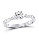 14K White Gold Round Diamond Women's Solitaire Bridal Wedding Engagement Ring (Certified) 1/2 Cttw - Splendid Jewellery