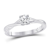 Load image into Gallery viewer, 14K White Gold Round Diamond Women's Solitaire Bridal Wedding Engagement Ring (Certified) 1/2 Cttw - Splendid Jewellery
