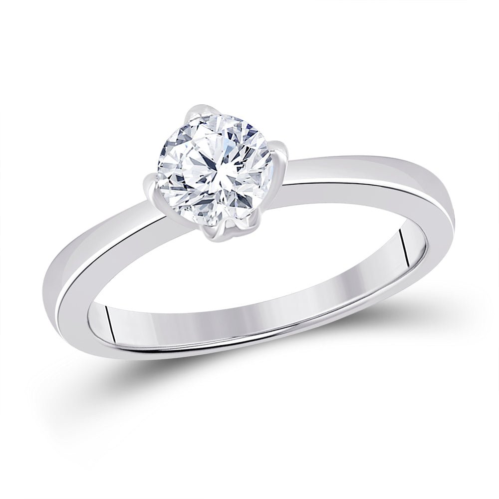 14K White Gold Round Diamond Women's Solitaire Bridal Wedding Engagement Ring (Certified) 3/4 Cttw - Splendid Jewellery