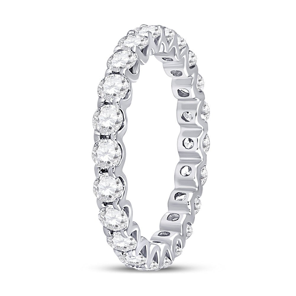 14K White Gold Round Diamond Women's Timeless Eternity Ring 2 Cttw - Splendid Jewellery