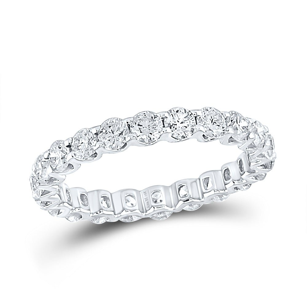 14K White Gold Round Diamond Women's Timeless Eternity Ring 2 Cttw - Splendid Jewellery