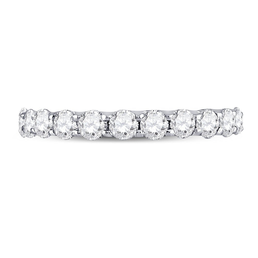 14K White Gold Round Diamond Women's Timeless Eternity Ring 2 Cttw - Splendid Jewellery