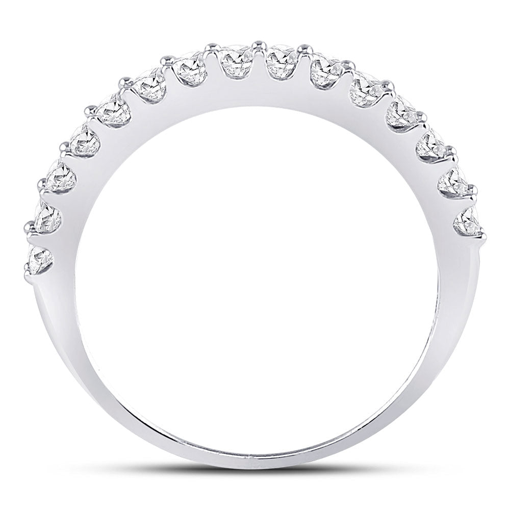 14K White Gold Round Diamond Women's Wedding Anniversary Band 1/2 Cttw - Splendid Jewellery