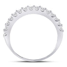 14K White Gold Round Diamond Women's Wedding Anniversary Band 1/2 Cttw - Splendid Jewellery