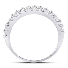 Load image into Gallery viewer, 14K White Gold Round Diamond Women's Wedding Anniversary Band 1/2 Cttw - Splendid Jewellery