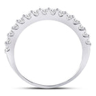 14K White Gold Round Diamond Women's Wedding Anniversary Band 1/2 Cttw - Splendid Jewellery