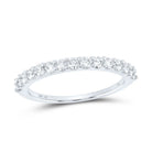 14K White Gold Round Diamond Women's Wedding Anniversary Band 1/2 Cttw - Splendid Jewellery