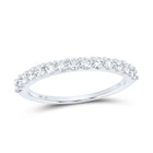 14K White Gold Round Diamond Women's Wedding Anniversary Band 1/2 Cttw - Splendid Jewellery