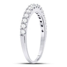 14K White Gold Round Diamond Women's Wedding Anniversary Band 1/2 Cttw - Splendid Jewellery