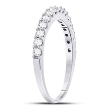 Load image into Gallery viewer, 14K White Gold Round Diamond Women's Wedding Anniversary Band 1/2 Cttw - Splendid Jewellery