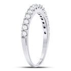14K White Gold Round Diamond Women's Wedding Anniversary Band 1/2 Cttw - Splendid Jewellery