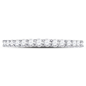 14K White Gold Round Diamond Women's Wedding Anniversary Band 1/2 Cttw - Splendid Jewellery