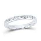 14K White Gold Round Diamond Women's Wedding Band Ring 1/4 Cttw - Splendid Jewellery