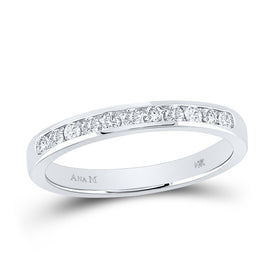 14K White Gold Round Diamond Women's Wedding Band Ring 1/4 Cttw - Splendid Jewellery