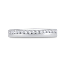 14K White Gold Round Diamond Women's Wedding Band Ring 1/5 Cttw - Splendid Jewellery