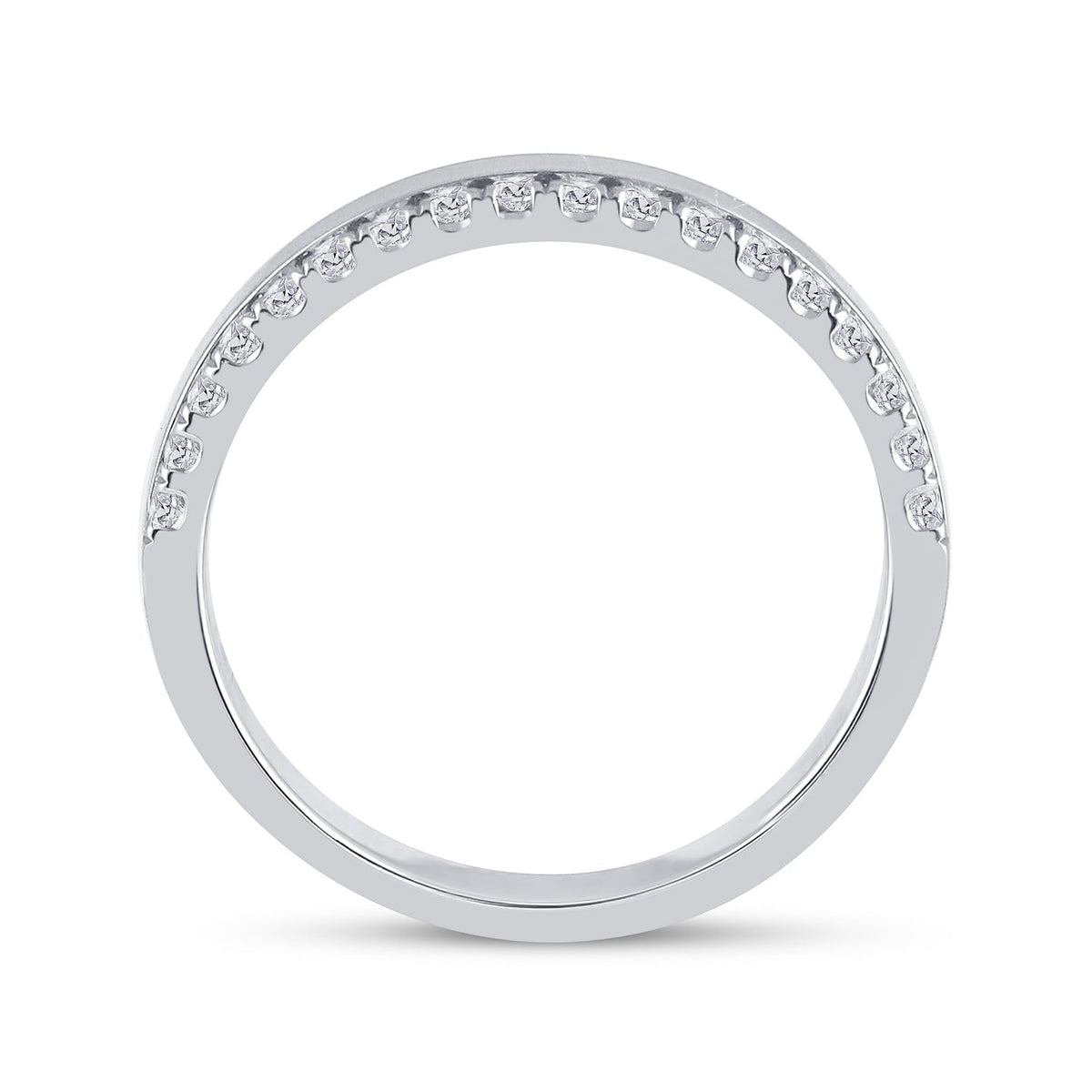 14K White Gold Round Diamond Women's Wedding Band Ring 1/5 Cttw - Splendid Jewellery