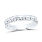 14K White Gold Round Diamond Women's Wedding Band Ring 1/5 Cttw - Splendid Jewellery
